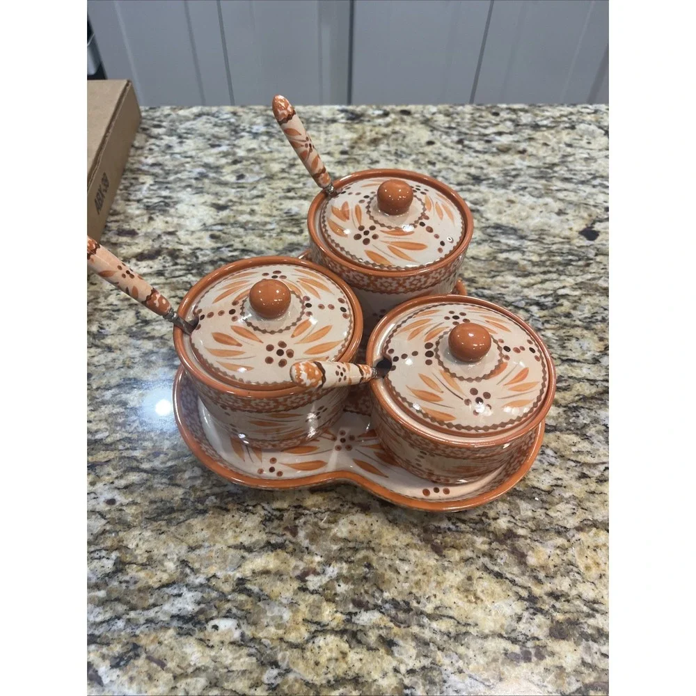 Temp-tations Condiment Set Ceramic Bakeware Old World Spice